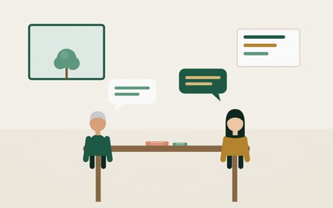Mentor ve öğrenci görüşmesi