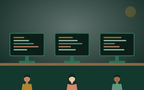 Bilgisayar laboratuvarında çalışan öğrenciler